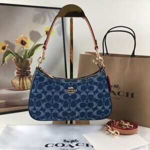 COACH Teri Shoulder Bag Signature Denim Outlet NEW